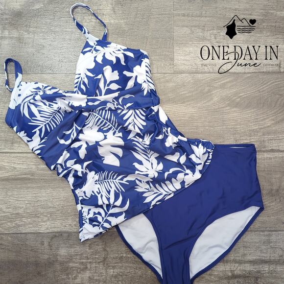 B2Prity Twist Front high Waist Tankini Swimsuit Size L - Picture 3 of 7